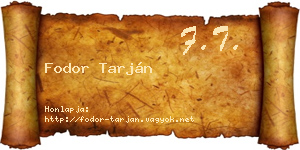 Fodor Tarján névjegykártya